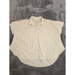 Madewell Women's Size S Hilltop Shirt in Mini Oranges 100% Cotton Boxy